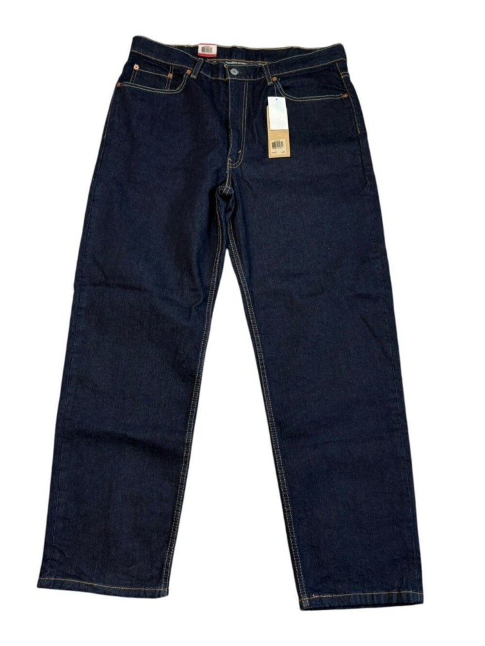 *New Levi Strauss 550 Jeans Mens Size 38X32 Dark Wash Relaxed Tapered Leg Zipper
